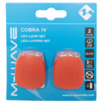 M-WAVE set luči Cobra IV S/Z LED, z baterijami, rdeča